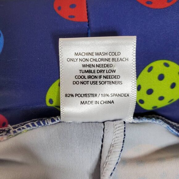 PB1965 Pickleball Skort Tropical Multicolor Palm Leaf and Ball Print Size Large - Picture 8 of 11